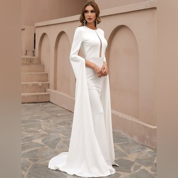 Miss Ord Zoe’sCut Out Split Sleeve Formal Dress M0924 size small - Picture 2 of 8